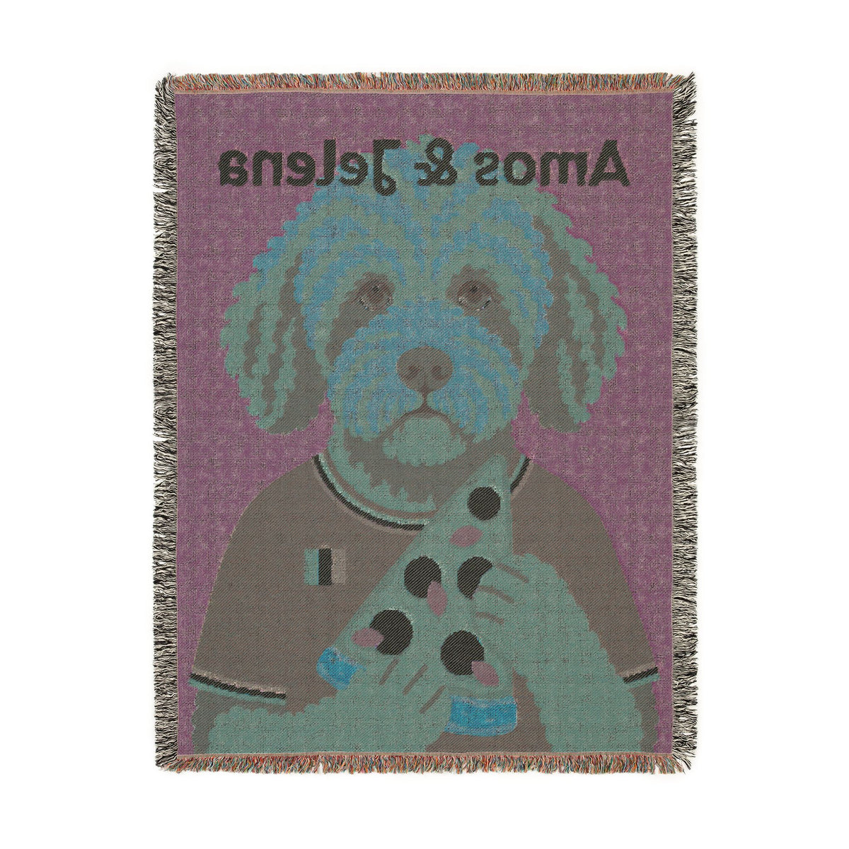 Coperta tessuta con ritratto del cane / PERSONALIZZABILE
