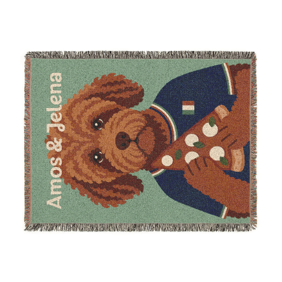 Coperta tessuta con ritratto del cane / PERSONALIZZABILE