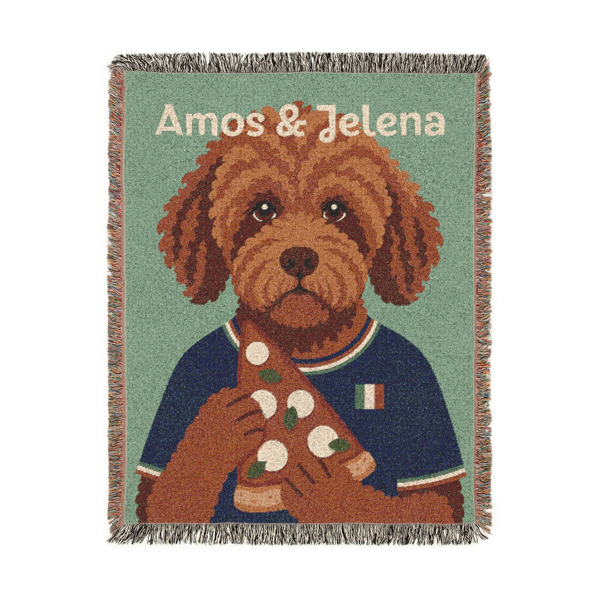 Coperta tessuta con ritratto del cane / PERSONALIZZABILE