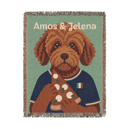 Dog Portrait Woven Blanket / PERSONALIZABLE