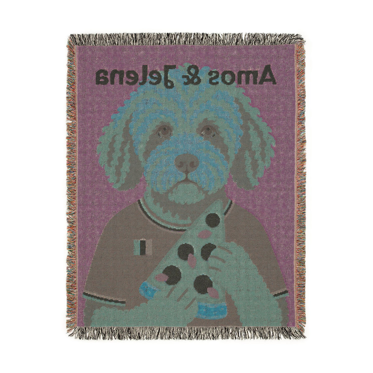Coperta tessuta con ritratto del cane / PERSONALIZZABILE