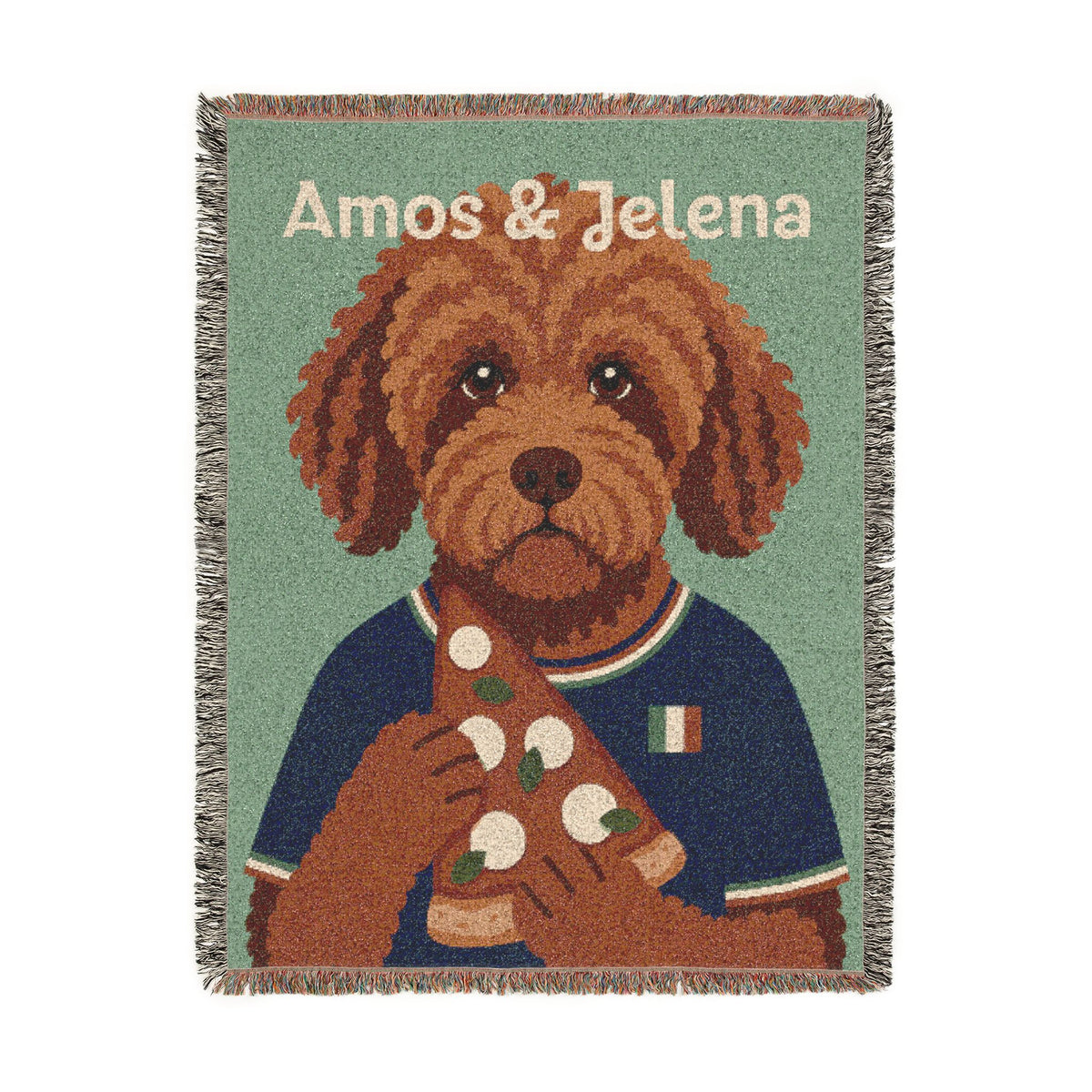 Coperta tessuta con ritratto del cane / PERSONALIZZABILE