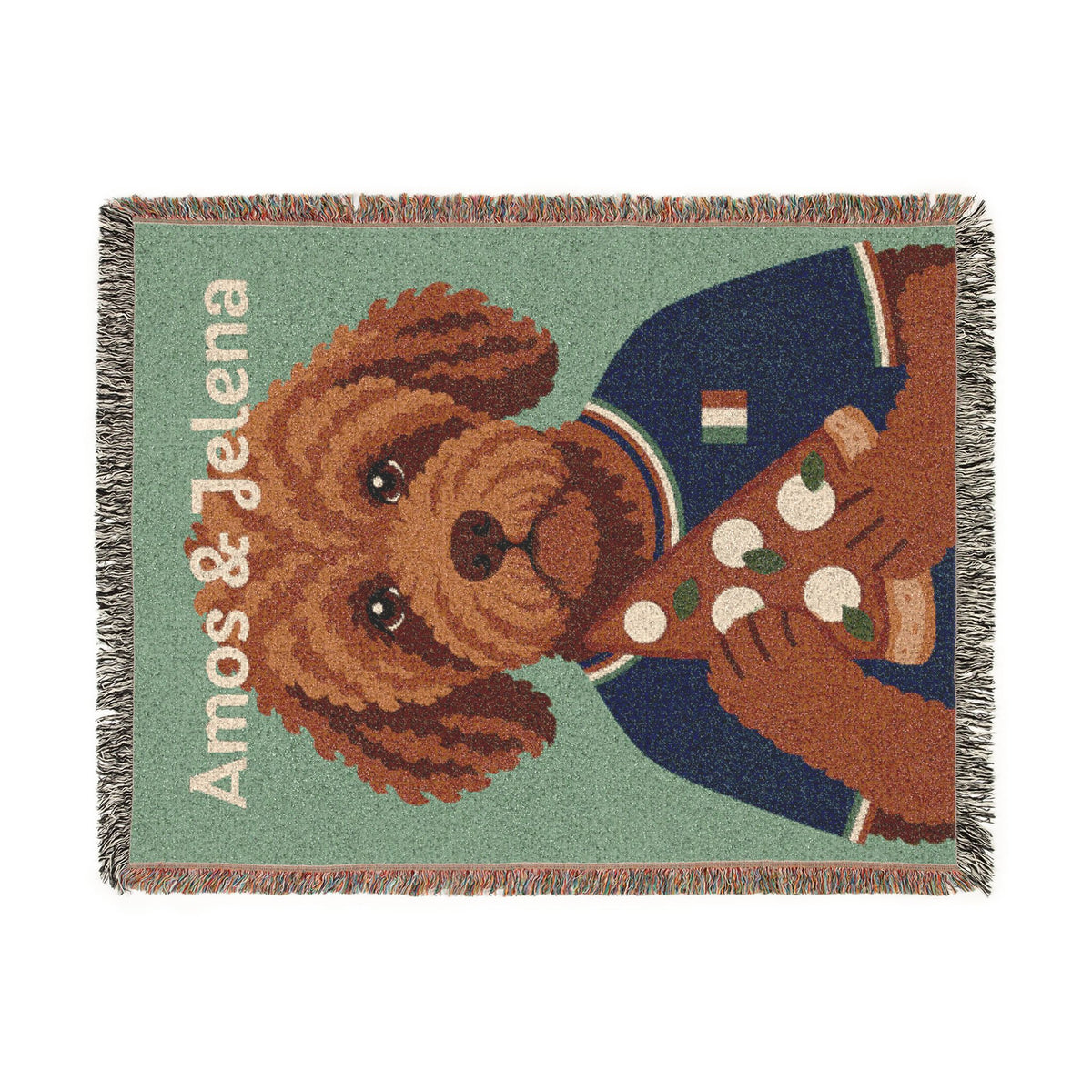 Coperta tessuta con ritratto del cane / PERSONALIZZABILE